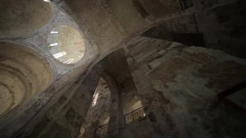 Interior of ancient Mokva Cathedral. Built  in 11th century Stock-Footage 85124663