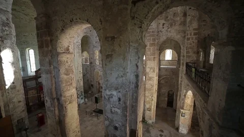 Interior of ancient Mokva Cathedral Stock-Footage 85125005
