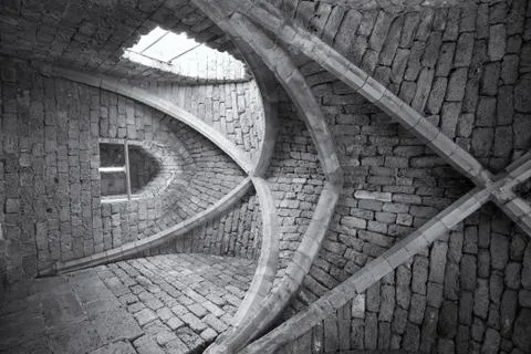 Interior of an ancient stone building in Caesarea in Israel Fotos de archivo