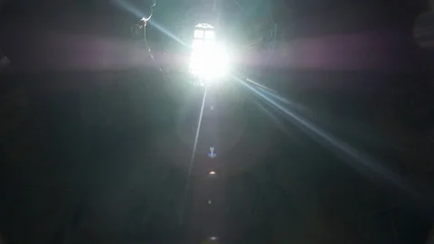 Interior Of Ancient Temple. Sun Rays Shine Through Large Windows. Stock Footage 110747063