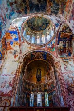 Interior and ceiling of Gelati monastery, Georgia Stock Photos