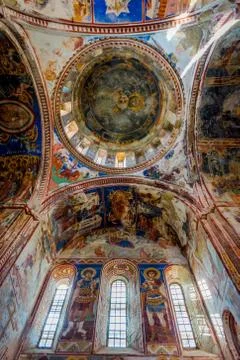 Interior and ceiling of Gelati monastery, Georgia Stock Photos