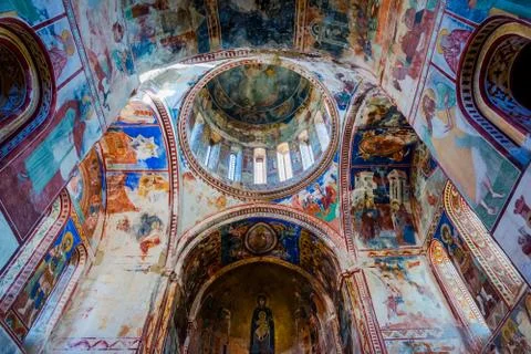 Interior and ceiling of Gelati monastery, Georgia Stock Photos