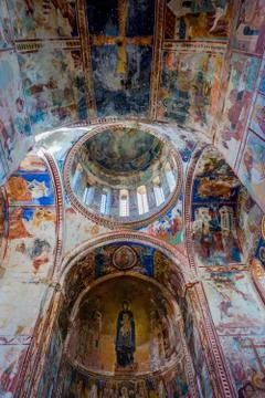 Interior and ceiling of Gelati monastery, Georgia Stock Photos