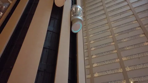  Interior and Elevator follow shot of Marriott Marquis Hotel during NFT.nyc Stock Footage 249795688