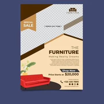Interior and home design flyer  스톡 일러스트