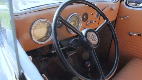 Interior and instrument panel car of the Second World War Stock Footage 89226751