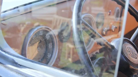 Interior and instrument panel car of the Second World War Stock Footage 89226760