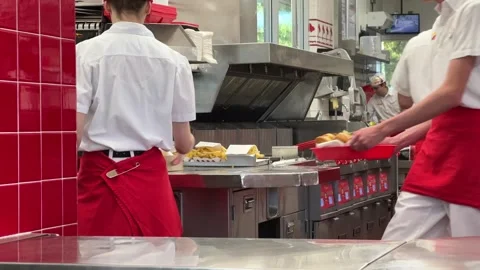 Interior In and Out Burger Stock Footage 251414664