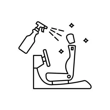 Interior and seat cleaning linear icon. Car wash. Thin line customizable illu Stock Illustration