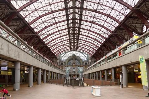 Interior Antwerp Central Station Stock-Fotos