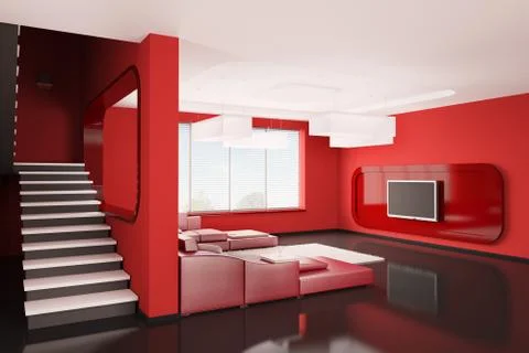 Interior of apartment 3d Stock Illustration
