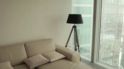 Interior of the Apartment. Sofa and Lamp Stock Footage 71508267