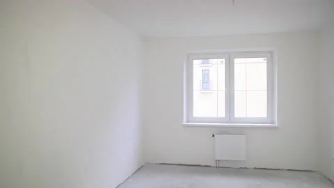 Interior of the apartment without decoration in gray colors Video stock 168506038