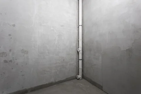 Interior of the apartment without decoration in gray colors. rough finish Stock Photos