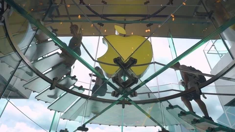 Interior Apple store in Central District, Hong Kong, China Stock Footage 79503124