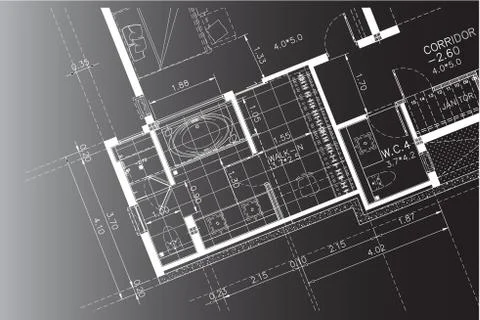 Interior Architectural background, architecture plan, construction drawing 스톡 일러스트