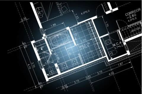Interior Architectural background, architecture plan, construction drawing Stock Illustration