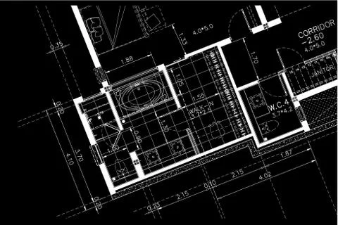 Interior Architectural background, architecture plan, construction drawing Stock Illustration
