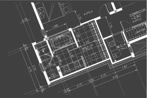 Interior Architectural background, architecture plan, construction drawing Stock Illustration