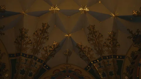 Interior of an architectural structure with elements in the Baroque style. Video stock 186721911