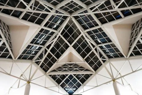 Interior architecture and ceiling design at local shopping mall Stock Photos