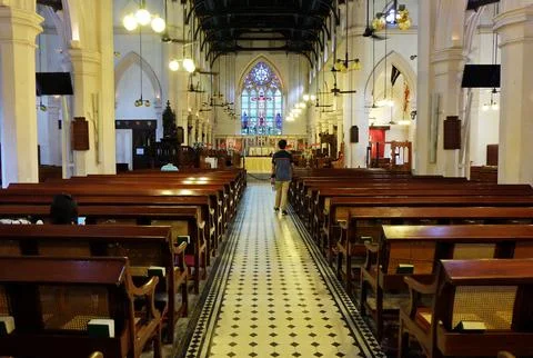 Interior architecture and design at Old St. Johns Cathedral Stock Photos