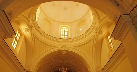 Interior Architecture Of The Dome, Santa Sofia Catholic Church In Stock Footage 242225332