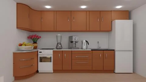 Interior architecture. Elegant kitchen. Иллюстрация