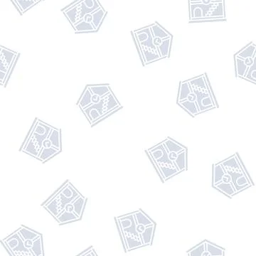 Interior architecture room design glyph seamless pattern Stock Illustration