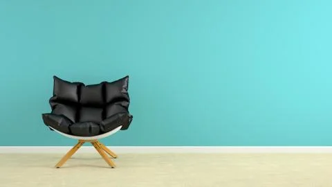 Interior with armchair 3D rendering Stock Illustration