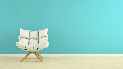 Interior with armchair 3D rendering Stock Illustration