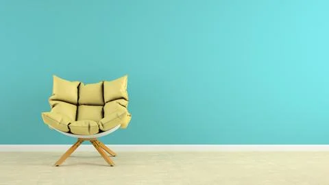 Interior with armchair 3D rendering Stock Illustration