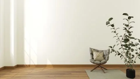 Interior with armchair,3d illustration,3d Rendering. Stock Illustration