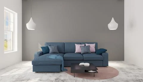 Interior with armchair,3d illustration,3d Rendering. Stock Illustration