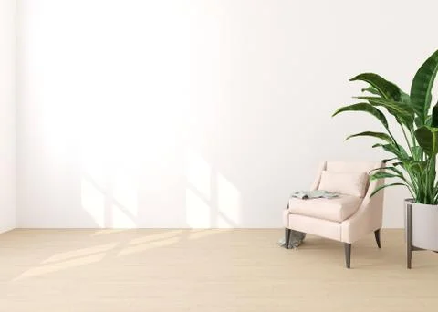 Interior with armchair,3d illustration,3d Rendering. Stock Illustration