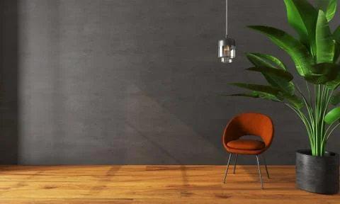 Interior with armchair,3d illustration,3d Rendering. Stock Illustration