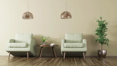 Interior with armchairs animation Stock Footage 84908494