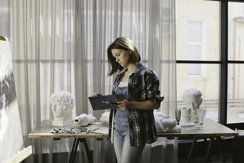 Interior of artist's workshop. Stock Photos