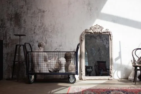 Interior of artist's workshop. Stock Photos