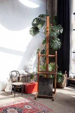 Interior of artist's workshop. Stock Photos