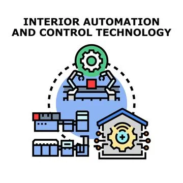 Interior automation and smart control technology concept Stock Illustration