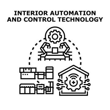 Interior automation and smart control technology concept Stock Illustration