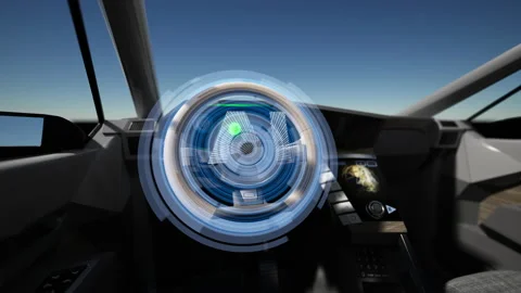 Interior of autonomous car Stock Footage 157482651