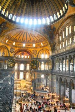 Interior of Aya Sofya, Istanbul, Turkey Stock Photos
