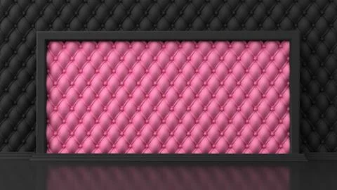 Interior background studio frame. 3d illustration, 3d rendering. Stock Illustration