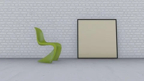 Interior Backgrounds with image frame Stock Illustration