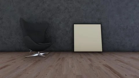 Interior Backgrounds with image frame Illustrazione stock