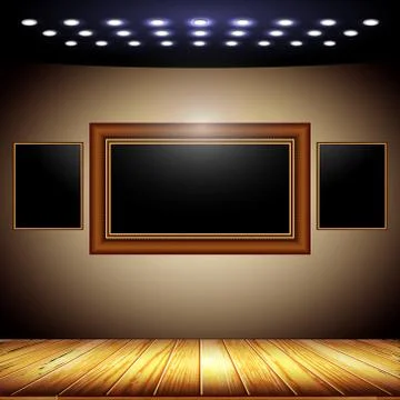 Interior with baguette frames Stock Illustration