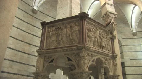 Interior of the Baptistery Stock Footage 12492094